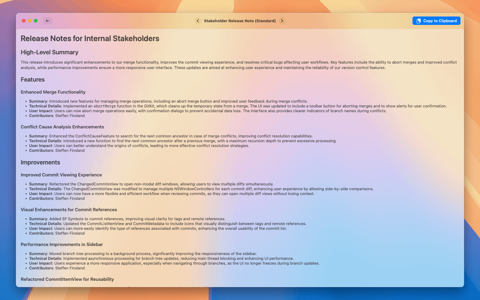 Stakeholder-ready—just hit Copy and share.